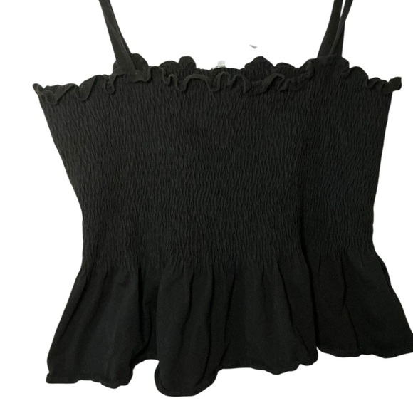 H&M Black Ruffled Smocked Tank Top - Picture 2 of 5